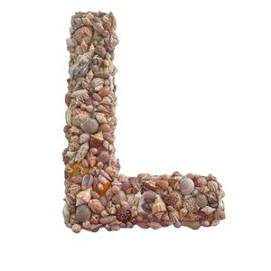 Letter L Covered Seashells Oregon Coast Large Handmade Secure Beach 17” x 11”